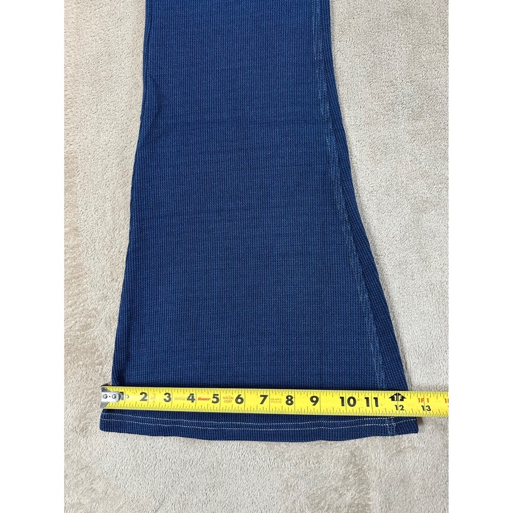 Halara Crossover Waist Waffle Knit Flare Pants Women M Reg Navy Blue Stretch NEW - Picture 13 of 14